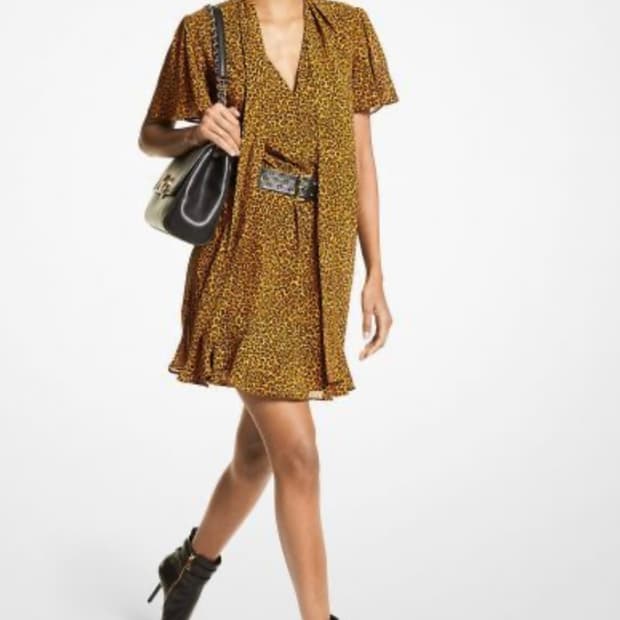 새상품 MICHAEL KORS 레오파드 원피스 XS(44-55)