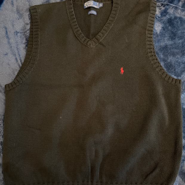 폴로 니트 조끼 블랙 xl