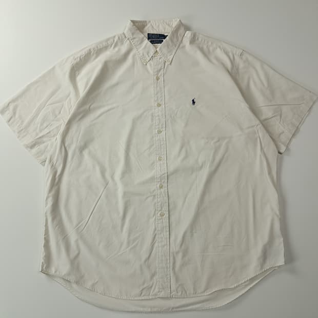 CJ490 2XL 폴로 빅사이즈 90s 화이트 반팔 셔츠 남방