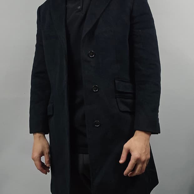 타케오키쿠치 앙고라 캐시미어 혼방 롱코트 블랙 100사이즈