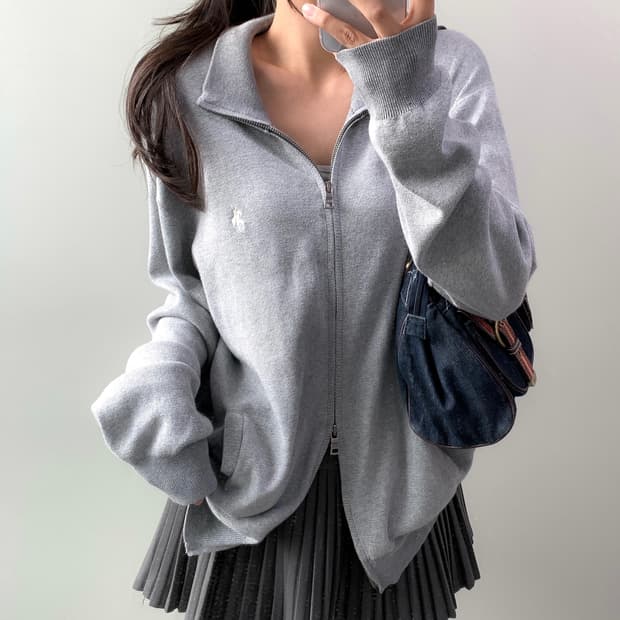 폴로 니트 집업