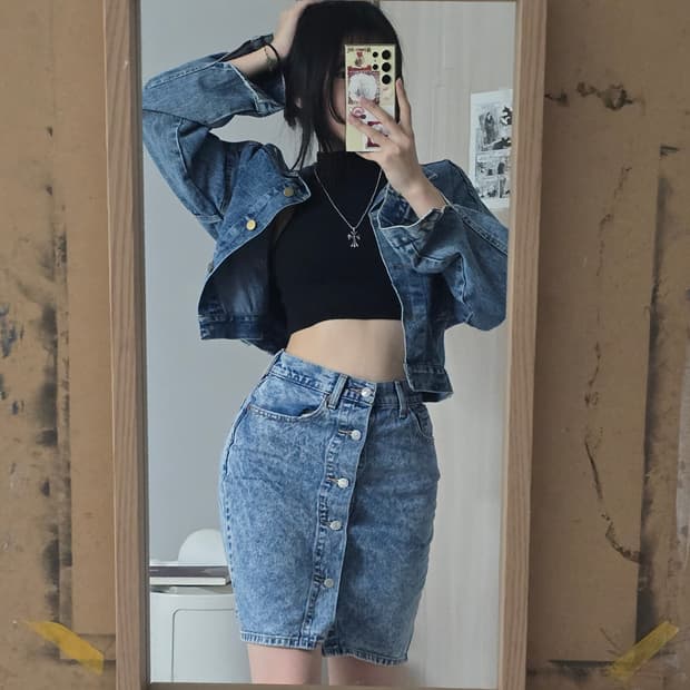 [상태A급] 리바이스 프리미엄 MOM SKIRT (25인치)
