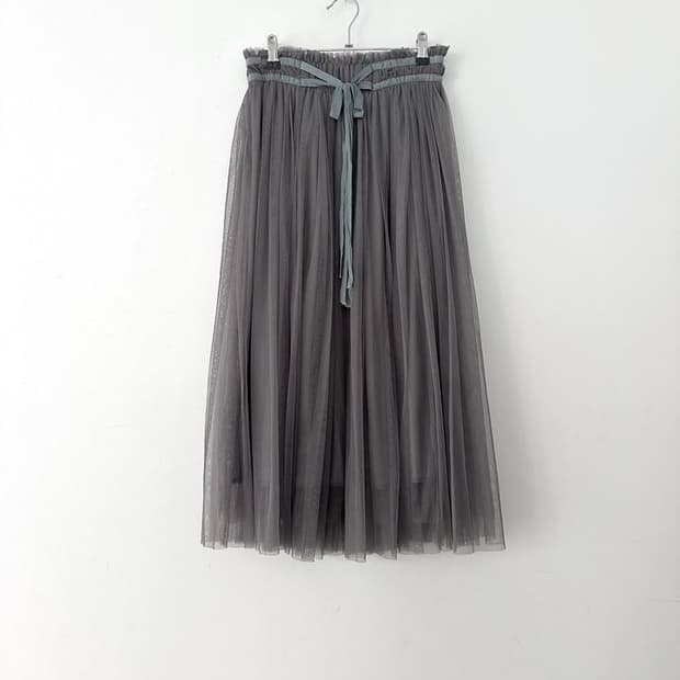 Tulle strap skirt / grey