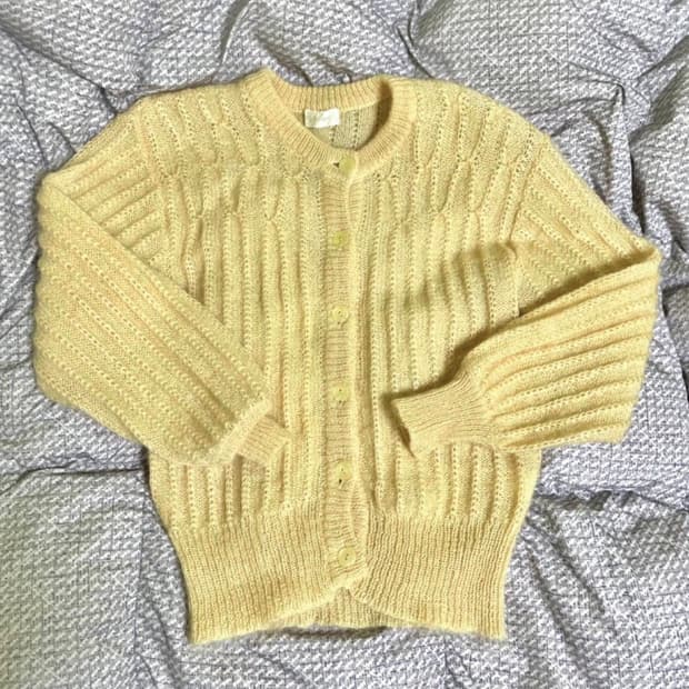 빈티지 옐로우 가디건