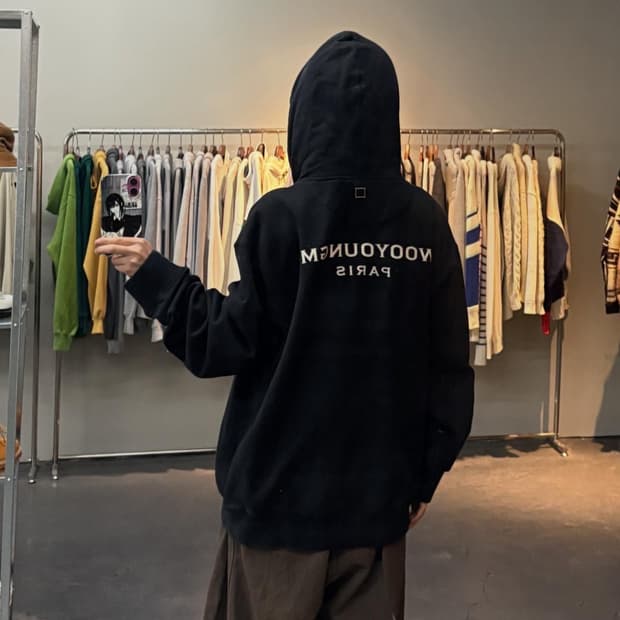 우영미 백로고 후드티 A2054