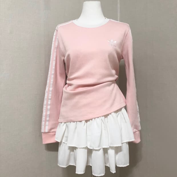 아디다스 핑크 와플티 S