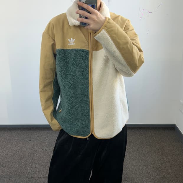 Adidas 아디다스 파이어버드 배색 후리스 누빔 자켓