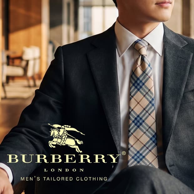 BURBERRY 버버리 블루 체크 넥타이 8.6cm A~B등급E1792