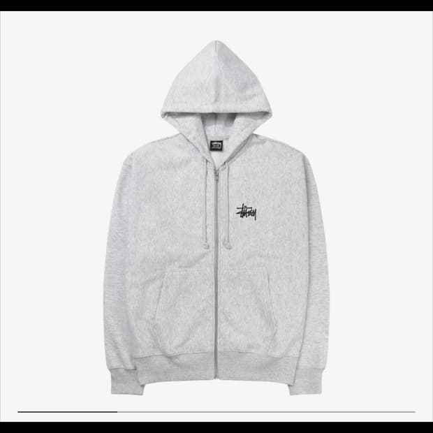 스투시 후드집업 애쉬헤더 L
