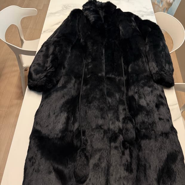 천연토끼털 코트 XL 