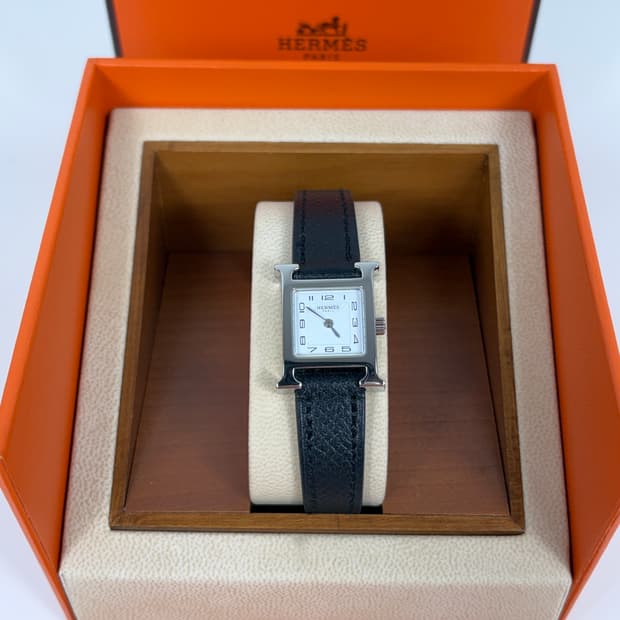 에르메스 H아워 TPM 블랙 은장 시계