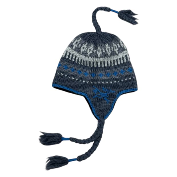 아크테릭스 Y2K 니트 어어플랩 비니 모자 그레이 블루