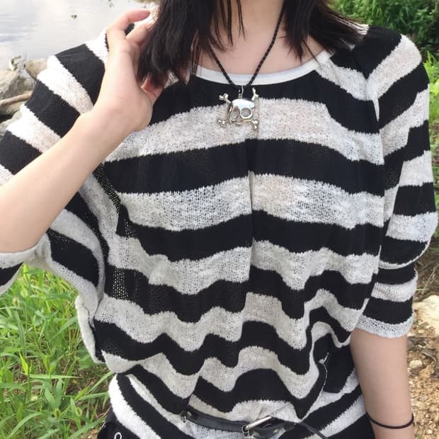 큐빈티지 단가라 니트