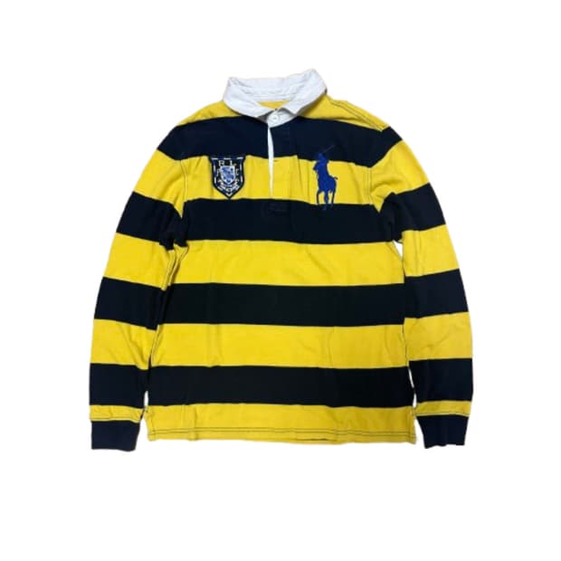 폴로 스트라이프 긴팔 티셔츠