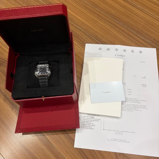 까르띠에 산토스 ADLC 블랙스틸 라지