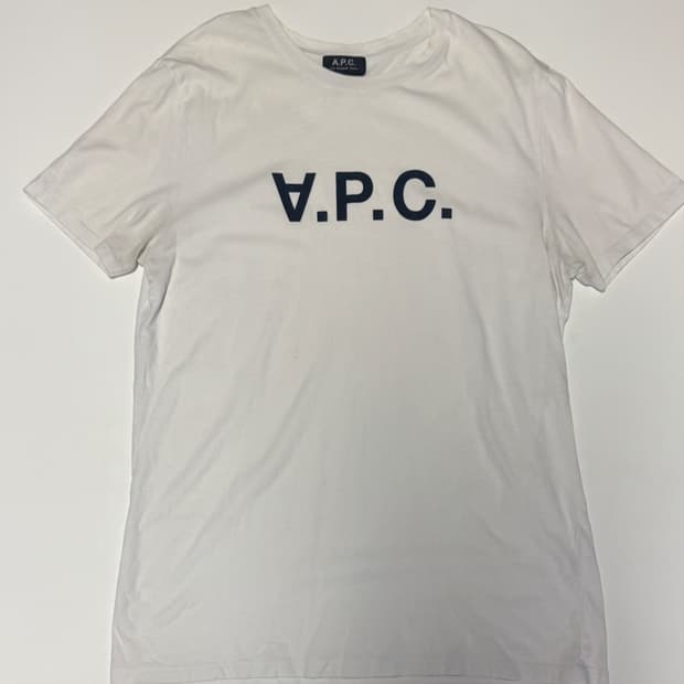 정품!! APC 아페쎄 스펠아웃 반팔 티셔츠 L 화이트