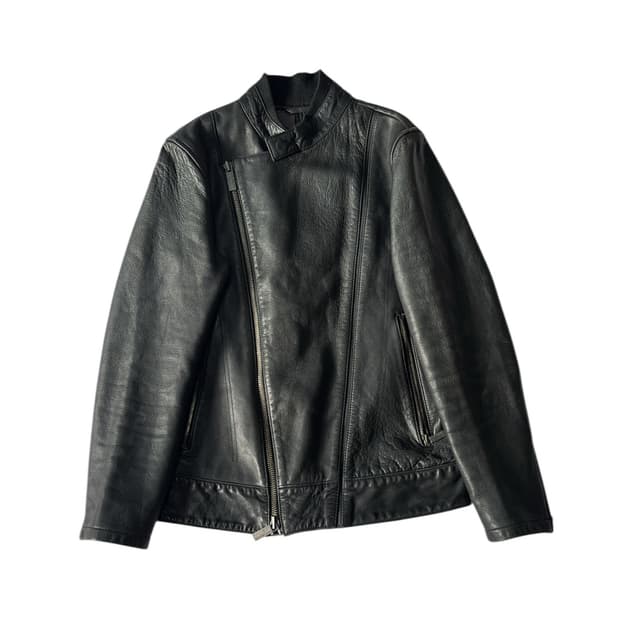 Diagonal Leather Jacket