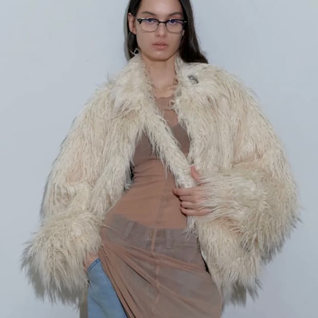 Faux Mongolian Jacket Raw
