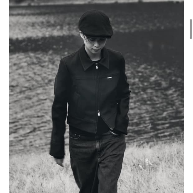 미세키서울 Suede zip-up jacket BLACK