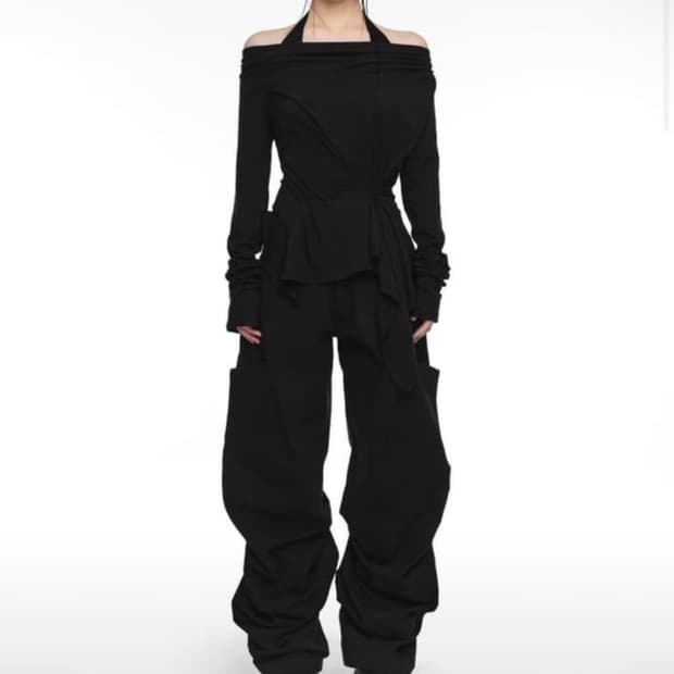 나체 핀턱 블랙 1사이즈