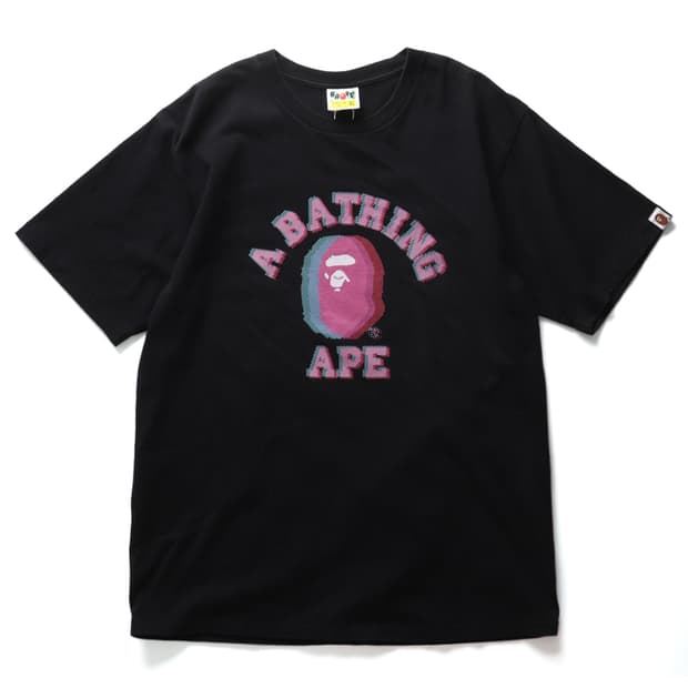 A BATHING APE Glitch Art College Tee