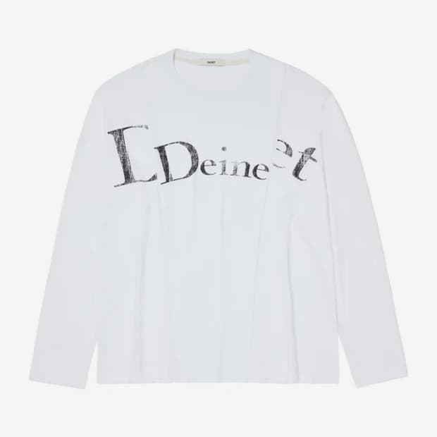 (새상품) DEINET 다이닛 로고 티셔츠 롱슬리브 화이트