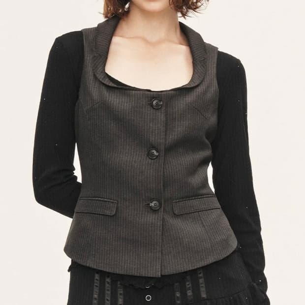 Threetimes Muse stripe vest