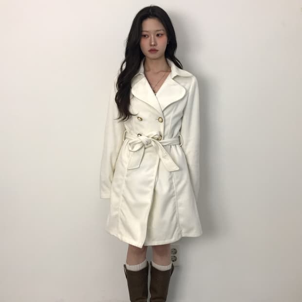 LIZ LISA Double-Breasted Belted Coat