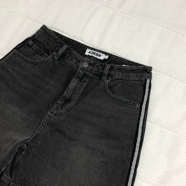 키르시 포켓 흑청 데님 팬츠 (1size)