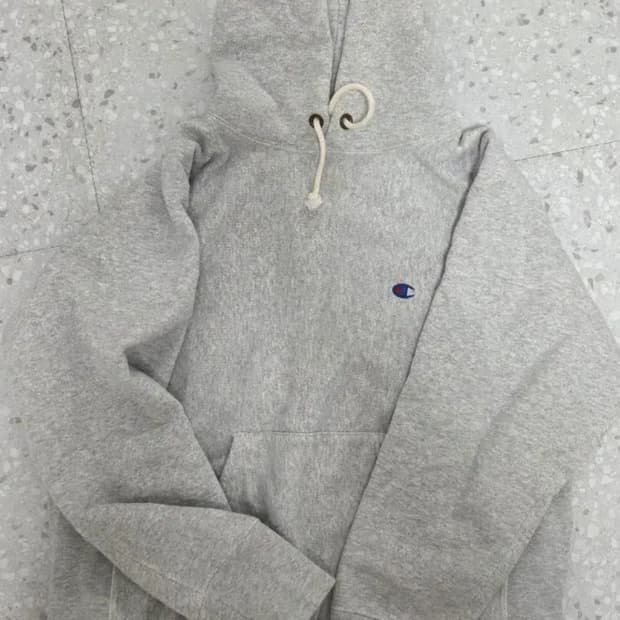 챔피온 리버스위브 블루택 후드티