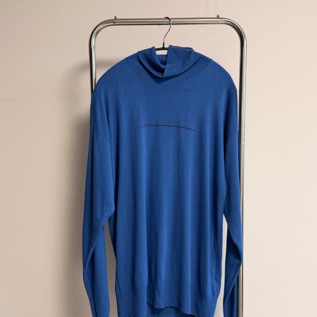 MM6 마르지엘라 울 터틀넥 니트 블루