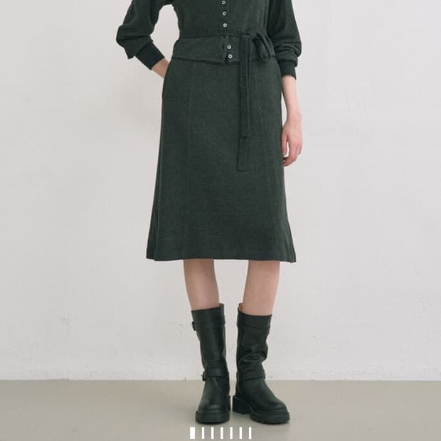 SJSJ 모크넥 드레스 & 버튼업 뷔스티에 셋업