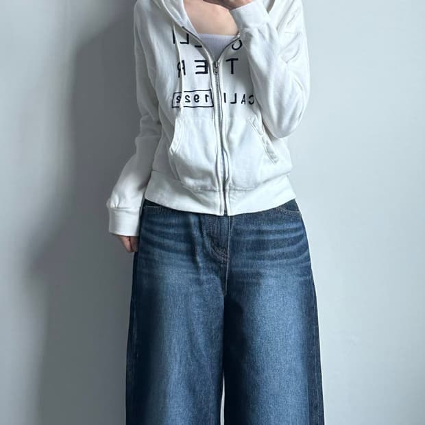 홀리스터 y2k 와투케 화이트 후드집업