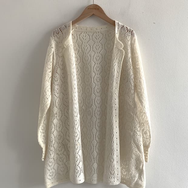 Punching Knit Long Cardigan