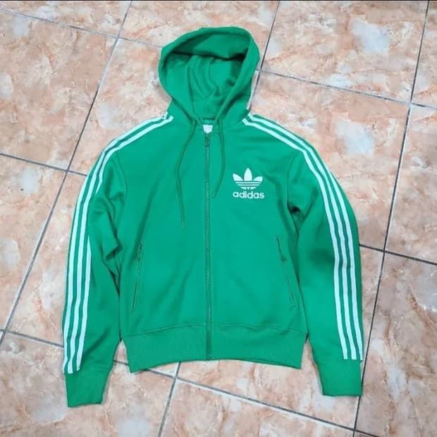 아디다스 HOODED FLOCK 트랙탑