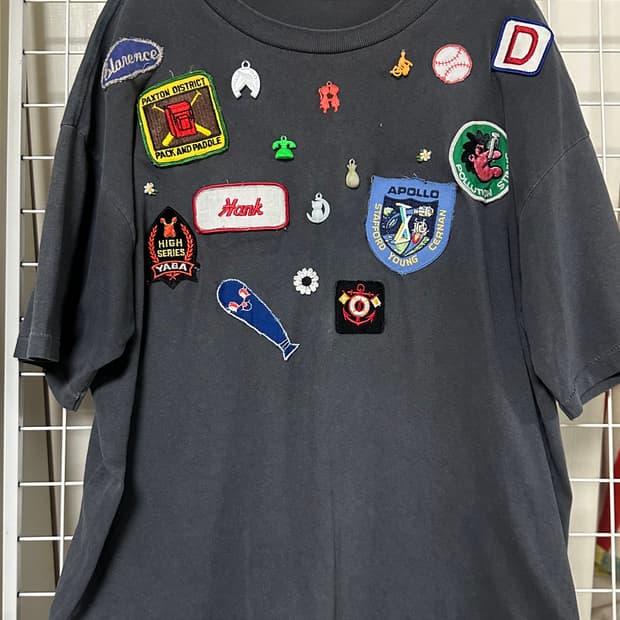 Bode one of a kind 빈티지 패치 참 티셔츠 보디 