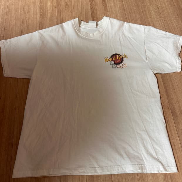 하드락 반팔(화이트/레드 , XL)