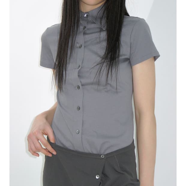 리포스 저지 실켓 반팔 셔츠 그레이 M