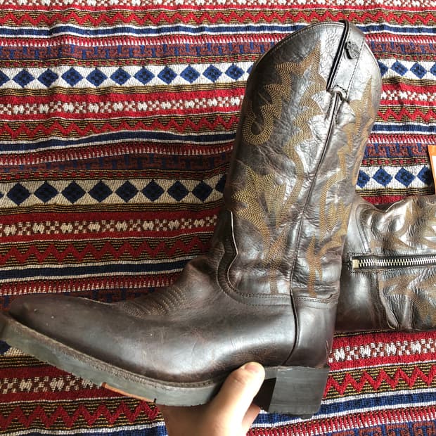 할리데이비슨 브라운 레더 웨스턴 부츠 260 미사용