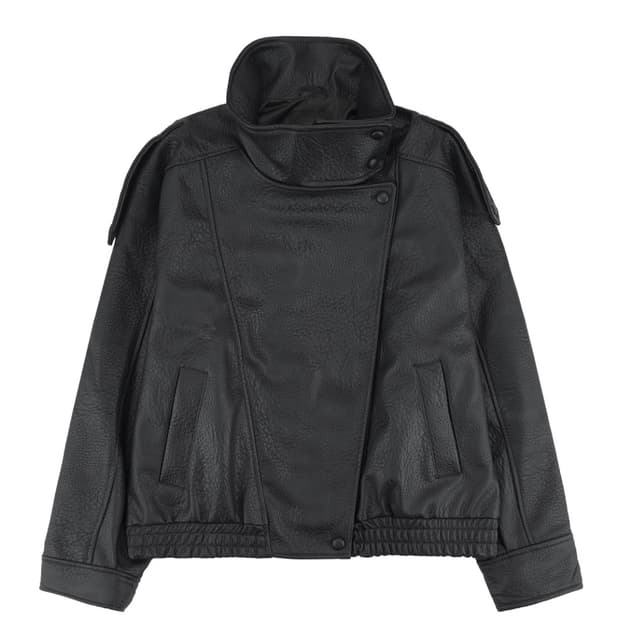 자라 포우 레더 자켓 블랙
