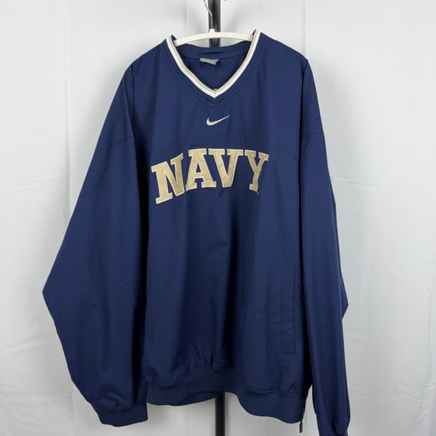 Nike]90s 나이키 NAVY웜업 해군 바람막이 XXL
