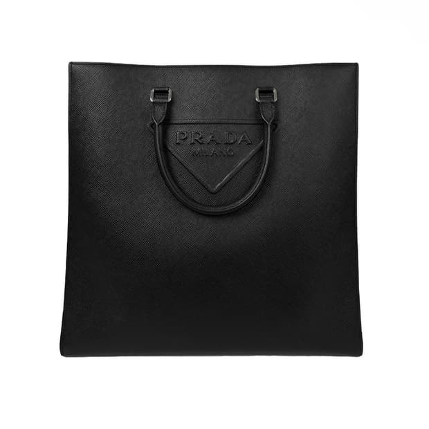 PRADA 프라다 사피아노 엠보싱 로고 레더 가죽 토트백 숄더백