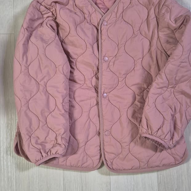 유니클로 키즈 핑크 퀼팅 자켓 140