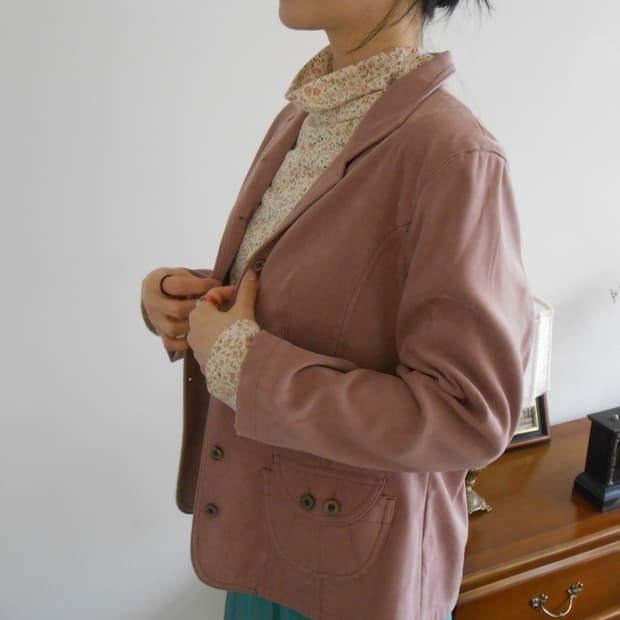 더스티 핑크 스웨이드 자켓