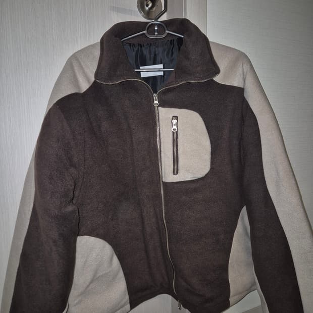 브라운 투톤 플리스 자켓