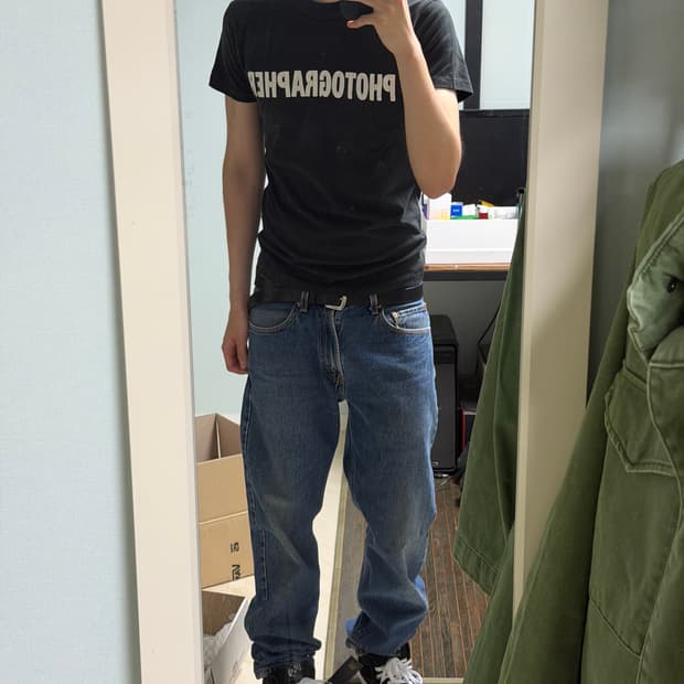 ERL 포토그래퍼 프린팅 티셔츠 블랙 M 새상품