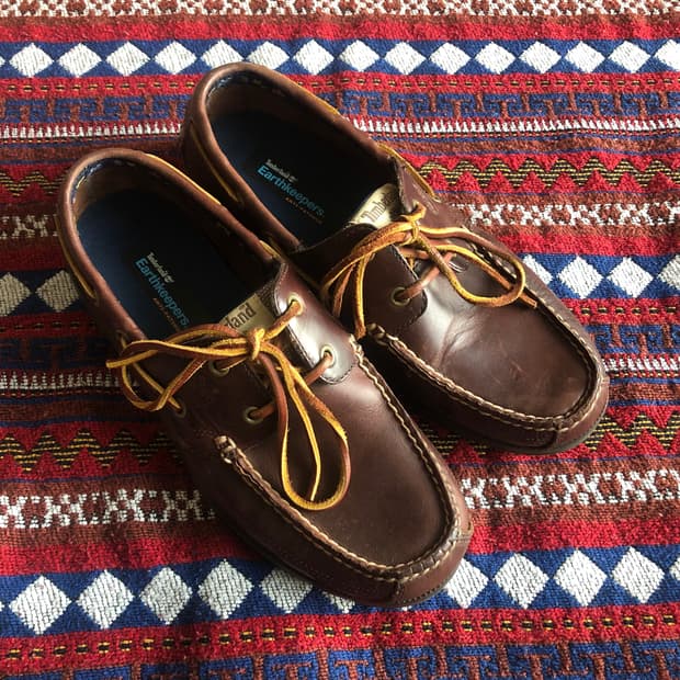 팀버랜드 브라운 레더 보트슈즈 260