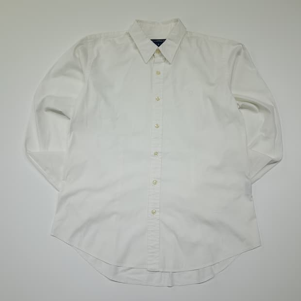 CK097 XL 폴로 90s 홍콩판 엘라스틴 화이트 슬림핏 셔츠 남방