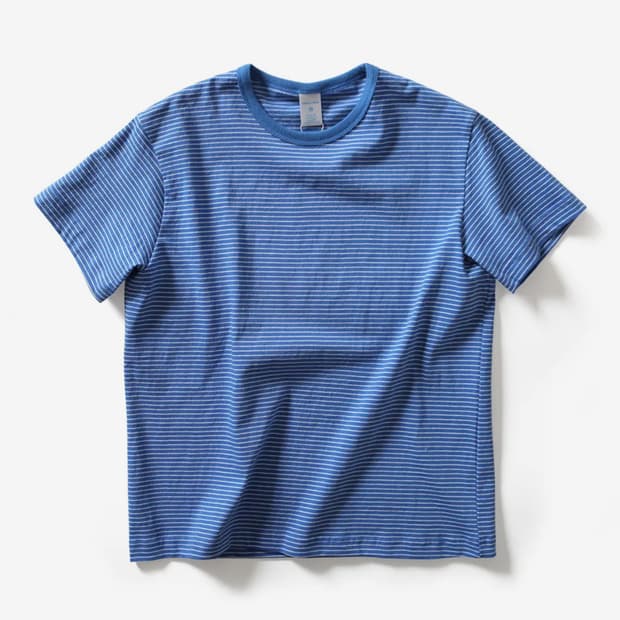 토마스모어 씬 스트라이프 티셔츠 블루 xl 팝니다