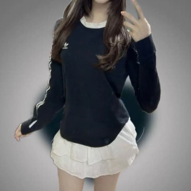 아디다스 파이어버드 제니 롱슬리브 블랙